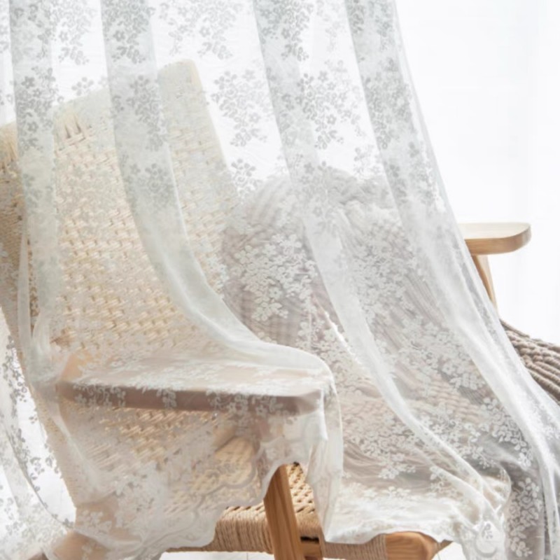 Korean Princess Curtain Gauze White Gauze Lace Door Curtain Wedding Photography Gauze Mesh Tablecloth Chinese Style Partition Gauze Curtain