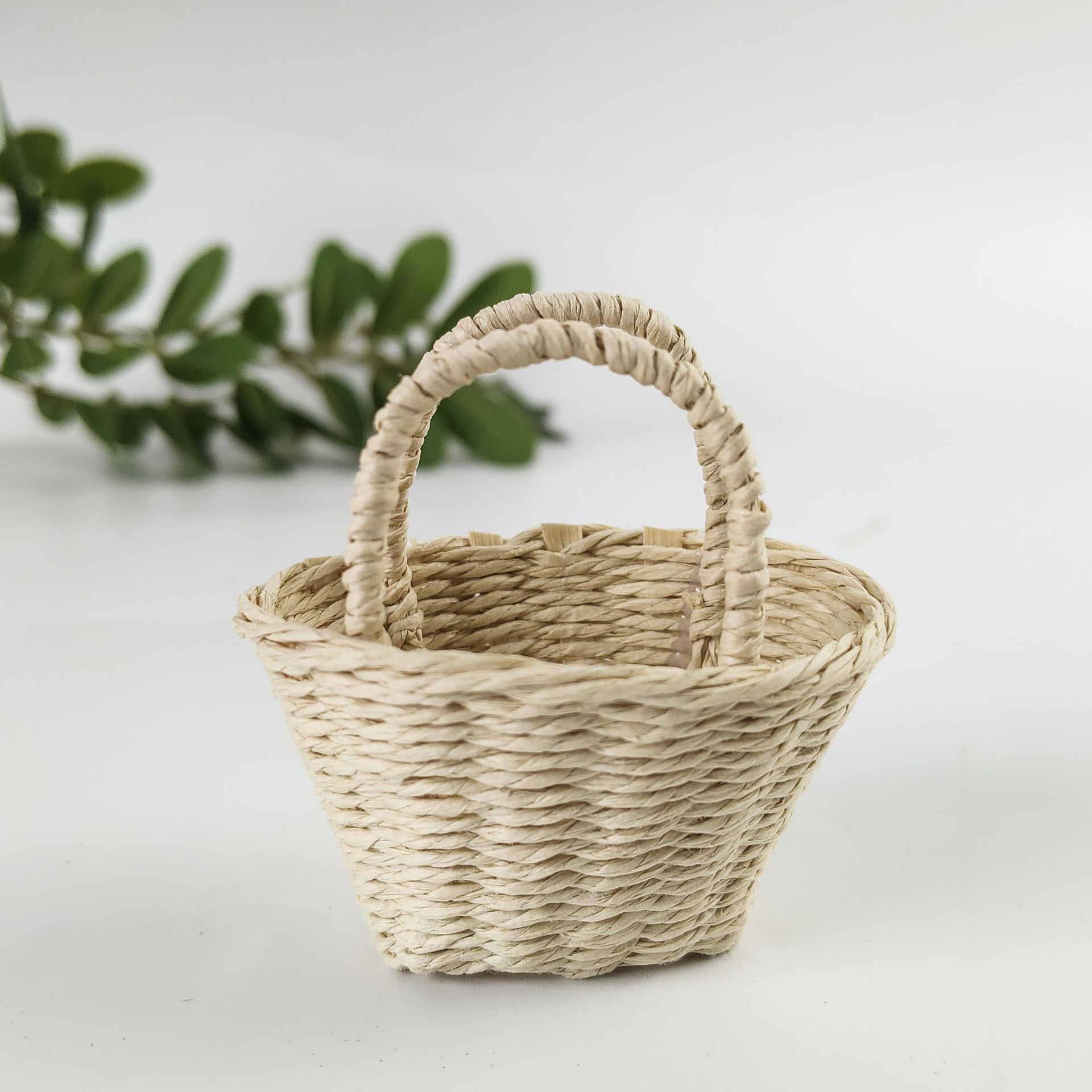 Mini Lafite Hand Basket Car Basket DIY Toy Hand Basket Mother-small size Pendant Decoration