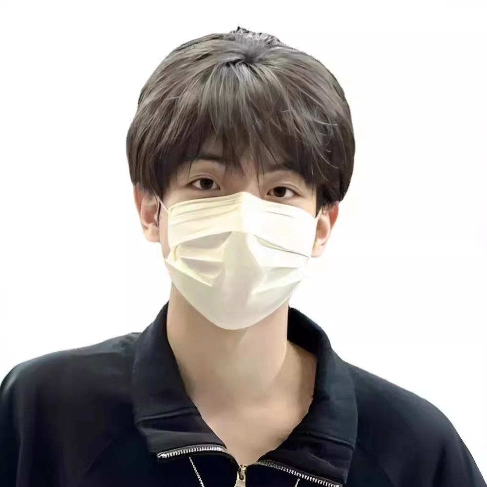 Wig Men's Full Head Cover Men's Differential Broken Cap Short Hair with Bang Korean Handsome Men's Daily Fluffy Hair Cover