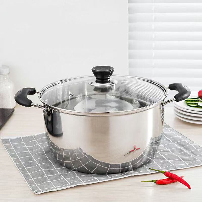 Кастрюля для вспомогательной пищи Jiangwu, суповая кастрюля, кастрюля для каши, пароварка, кухонная кастрюля из нержавеющей стали для газовых и индукционных плит, утолщенная молочная кастрюля, маленькая