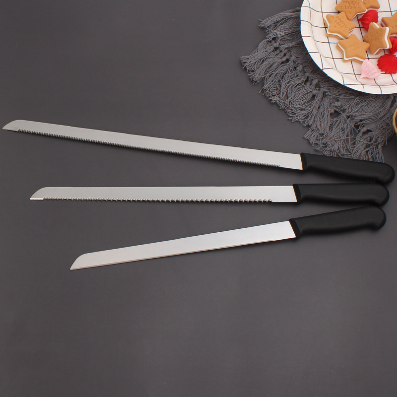 Нож для хлеба с пластиковой ручкой, нержавеющая сталь, зубчатый, для торта, для нарезки тостов, кухонные принадлежности для выпечки