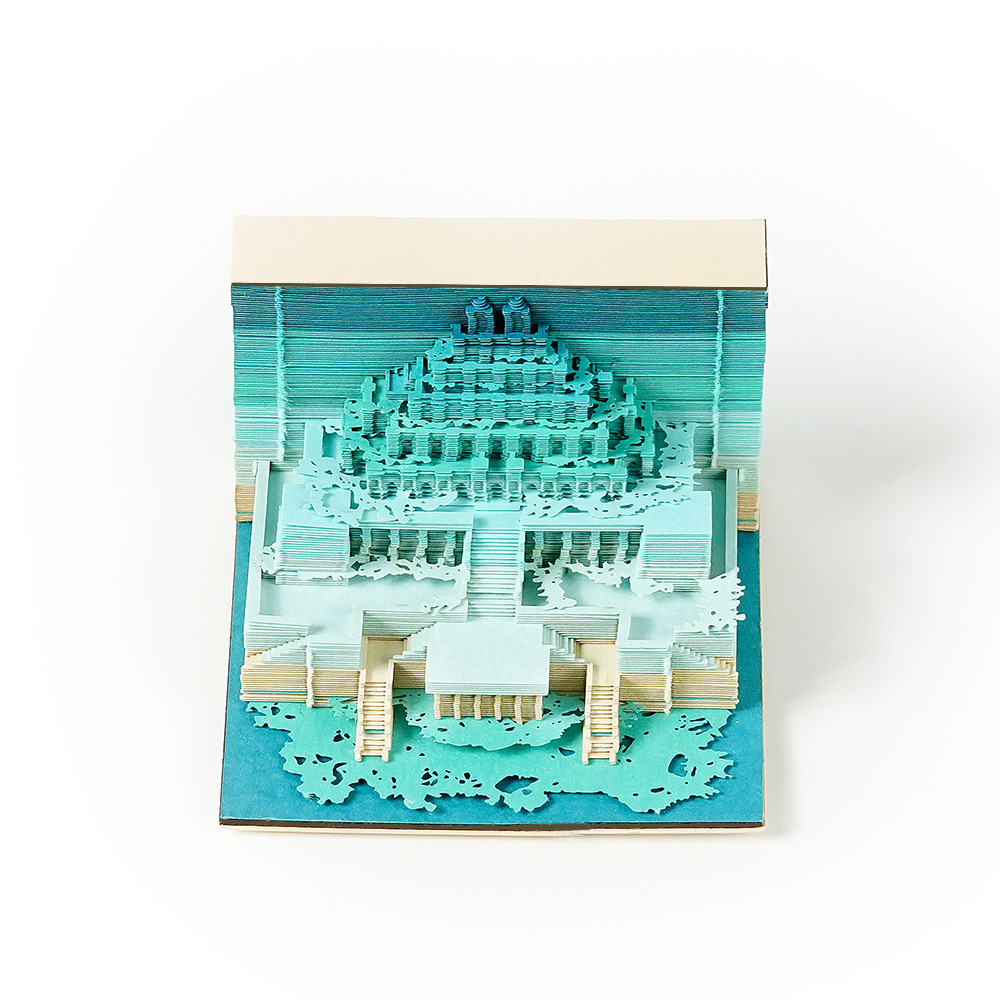 Factory Direct Sales Paper Journal 3D Stereo Paper Creative Sticky Notes Trendy Cultural and Creative Back-To-School Gift Babylonian Pyramid Office