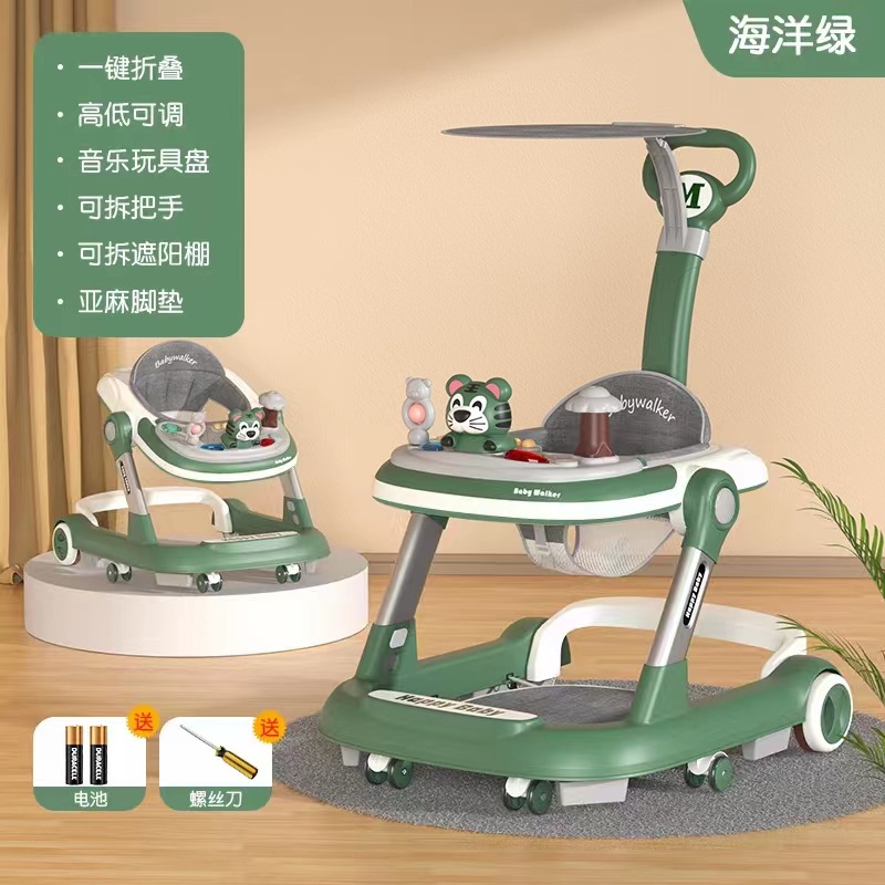 Baby walker anti-o-leg three-in-one baby walker 6-18 months foldable anti-rollover walker