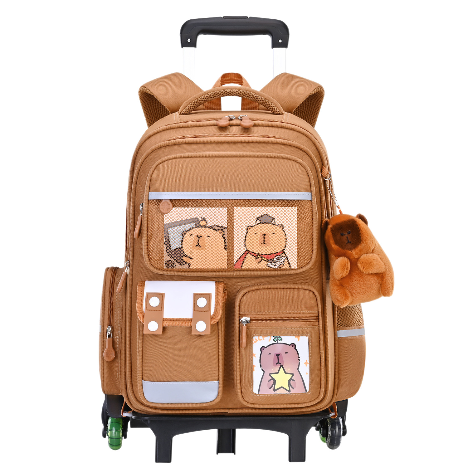 Children's Trolley School Bag Oxford Cloth Student Capybara Waterproof Large Capacity Backpack Astronaut Backpack Cross-Border