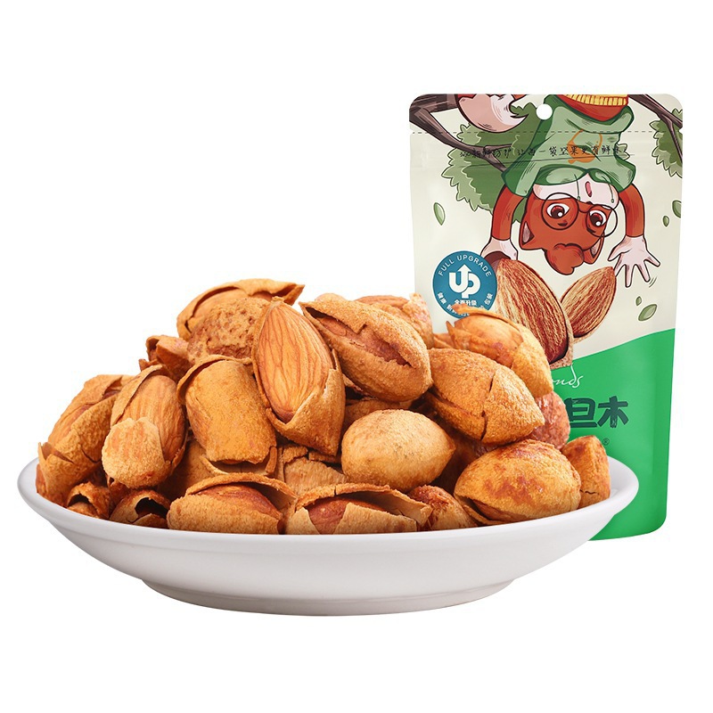 [Three Squirrels Peel Almond 120g] Snack Nuts Fried Daily Dried Almond Almond