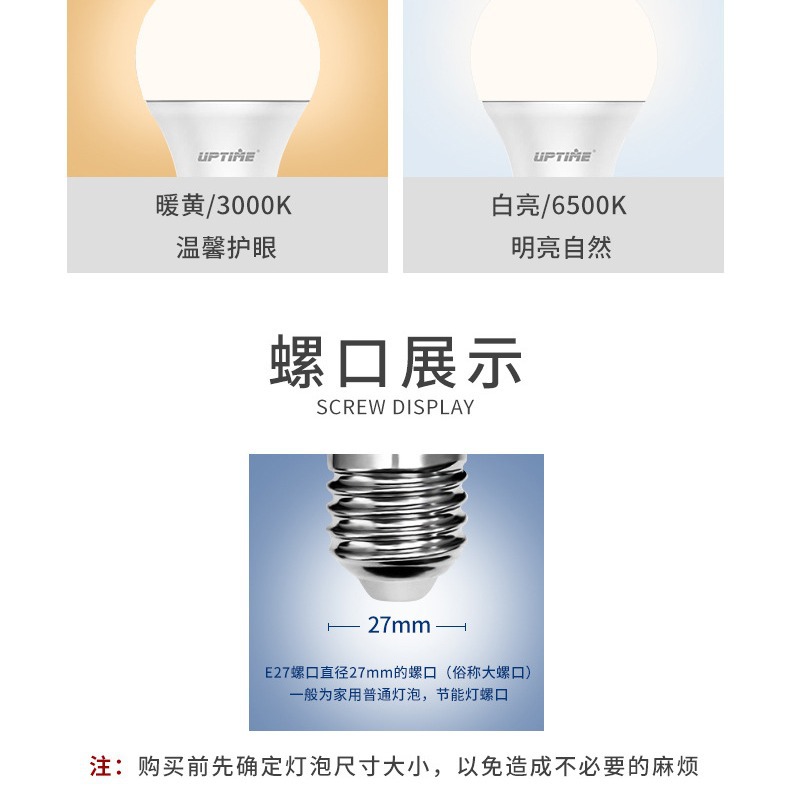 Factory wholesale LED bulb E27 large screw energy-saving lamp super bright no stroboscopic eye protection household factory lighting bulb