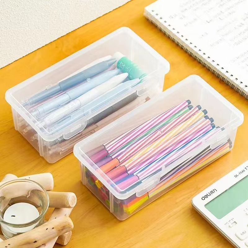 Pencil storage box large capacity transparent stationery storage box pen container color lead children's crayon painting sketch pencil case