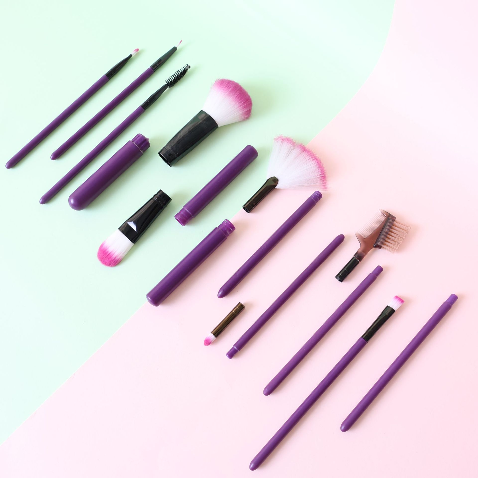 Semi-Finished Brush Set with Plastic Handle, Ps Material, Affordable Multi-Functional Beauty Tool Accessories Wholesale Source Factory