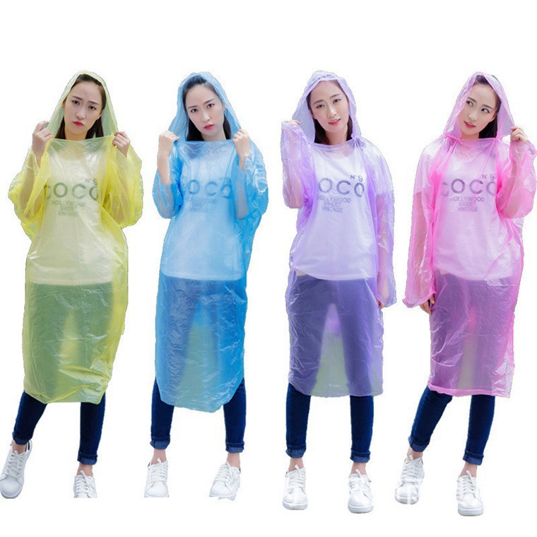 Disposable raincoat thickened extra large pullover raincoat drifting transparent outdoor activities factory wholesale