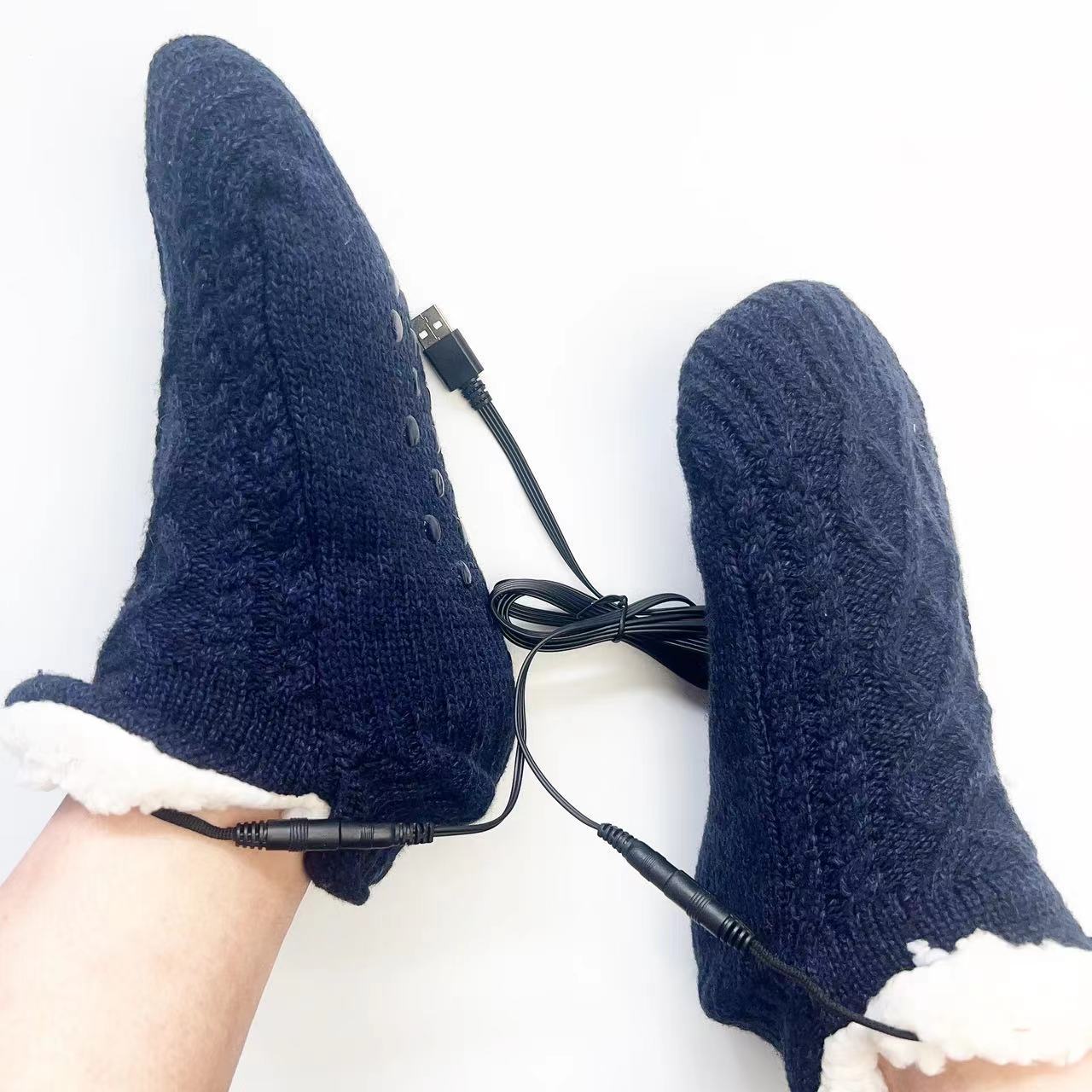 USB Foot Warmer Home Appliance Electric Floor Socks Winter Home Foot Protection Heating Christmas Socks Direct Supply from the Source