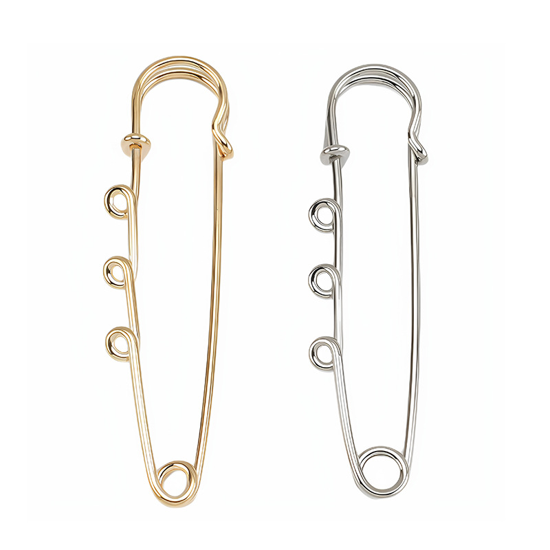 Three-Hole Pin DIY Jewelry Accessories Waist Pin Large Pin Personalized Decorative Brooch Anti-Exposure Safety Pin