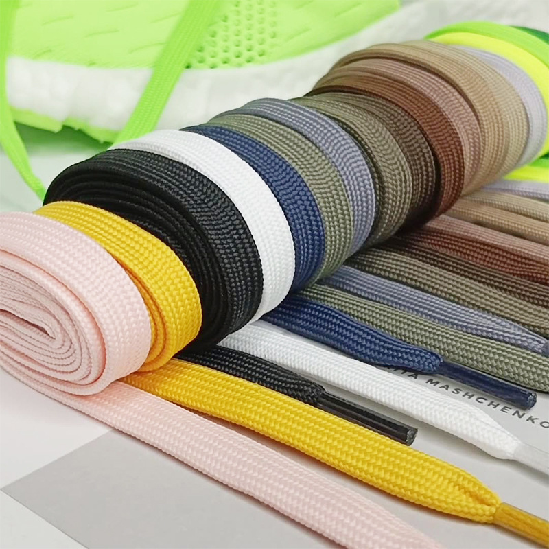 10mm Polyester Colorful Flat Woven Shoelaces, Webbing Accessories, Versatile Fabric Shoes, Work Shoes