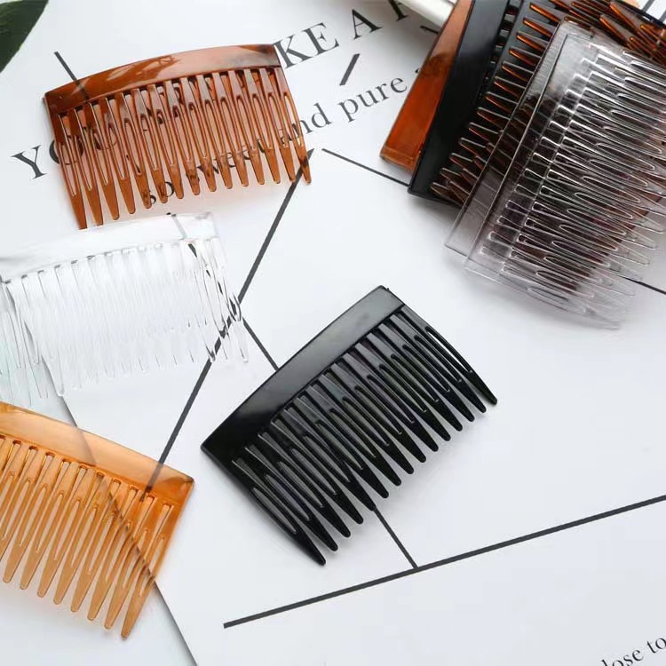 15-зубчатый гребень 7*4.5см, прозрачный гребень для волос, аксессуары для свадебного фаты, экологически чистый гребень