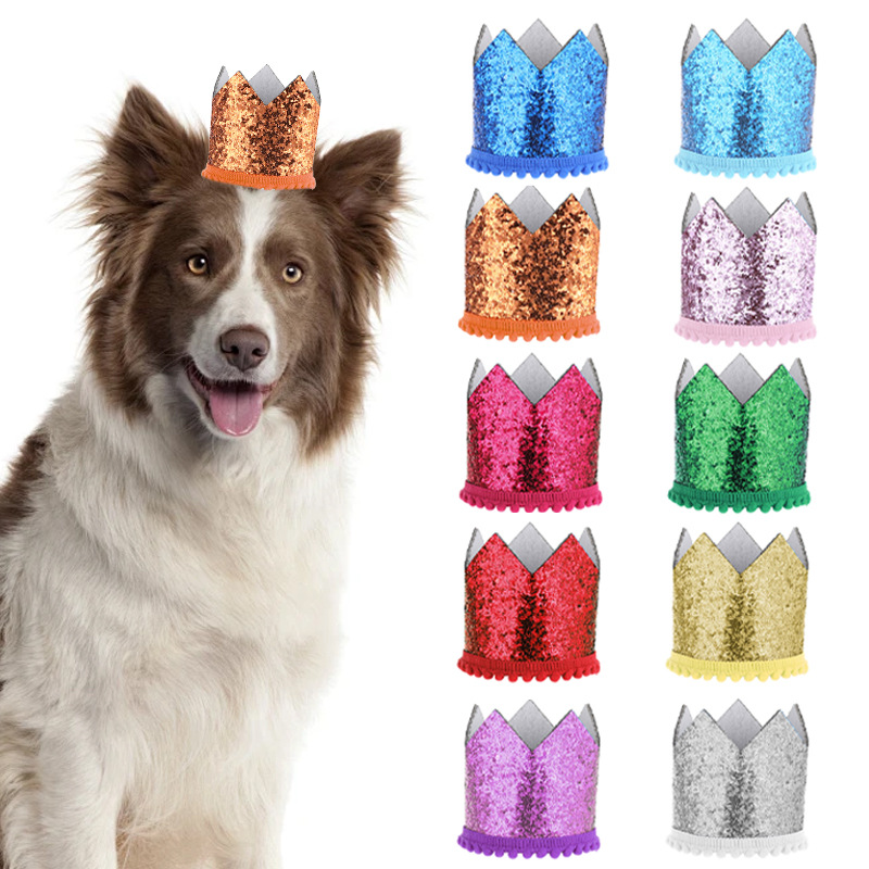 Красивая корона для домашних животных, европейская и американская, маленькая шляпа для дня рождения, корона для собак, праздничная шляпа, оптовая продажа