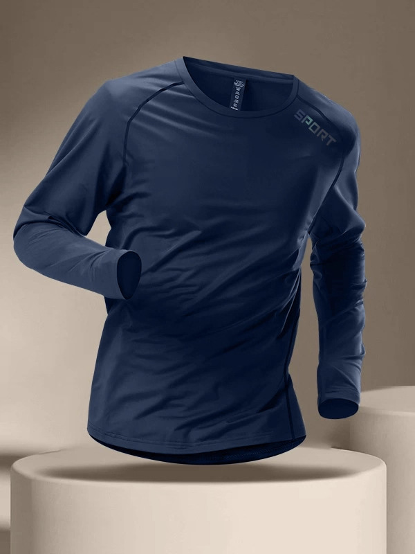 Sports Tights Men's Long-Sleeved Sports Bottoming Tops Running Fitness Intimates Training Clothes Autumn and Winter Warm Mountaineering