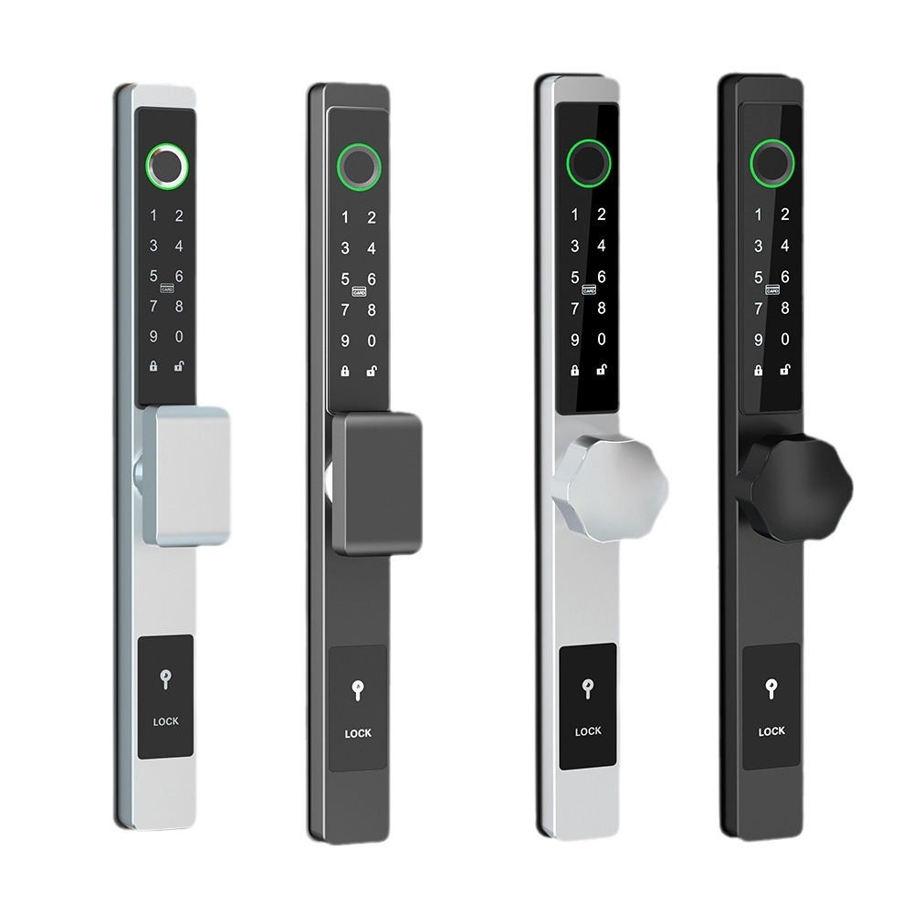 Broken bridge aluminum fingerprint lock KFC sliding door narrow side sliding door APP waterproof outdoor password smart electronic lock