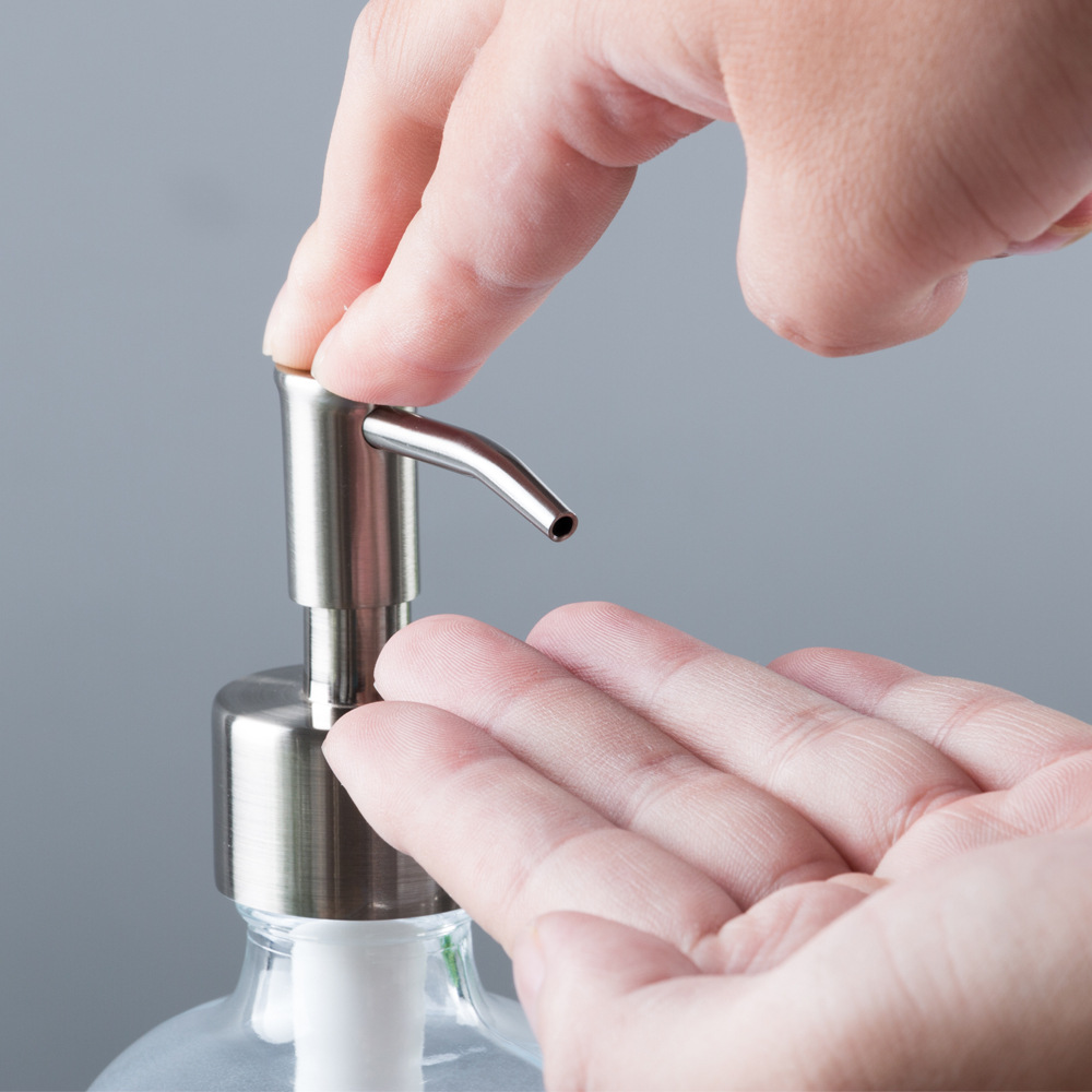 Factory Production Xf01 Home Bathroom Hardware Hand Sanitizer Pump Head Zinc Alloy Chrome Plated Brushed Nickel Nozzle 28/2C