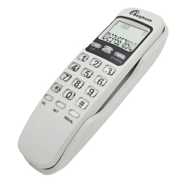 Telephone wall-mounted hotel hotel wall-mounted small extension caller ID battery-free cable