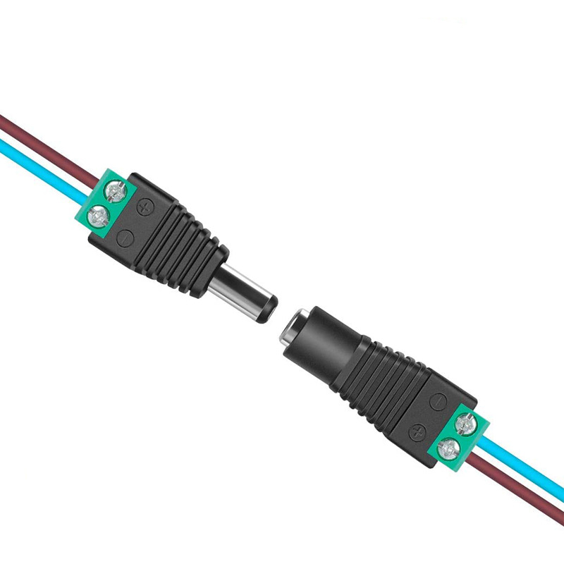 Dc Female 5.5*2.1 Connector 5521 Welding-Free Led Light Strip Monitoring Power Supply Green Terminal Dc Adapter