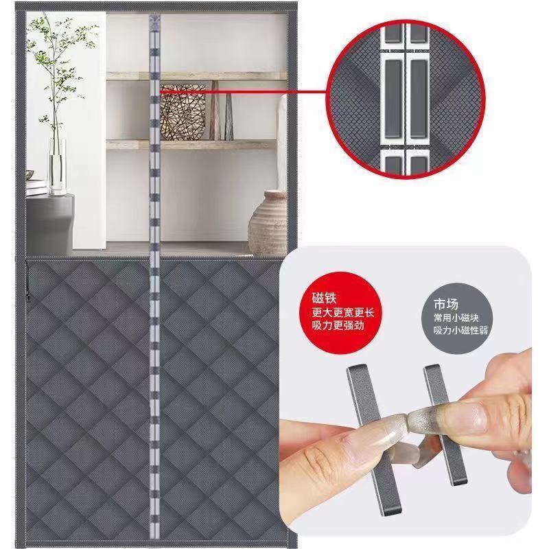 Winter Transparent Magnetic Door Curtain Extra Thick Warm and Cold-Proof Household Partition Bedroom Windproof Door Curtain Windproof Door Universal