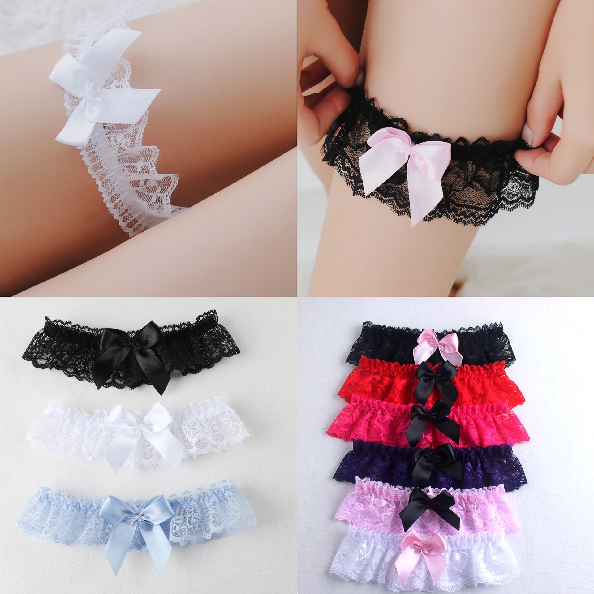 cosplay Maid Accessories Lace Leg Ring Sexy Lingerie Accessories Bride Wedding Dress Thigh Set Bracelet