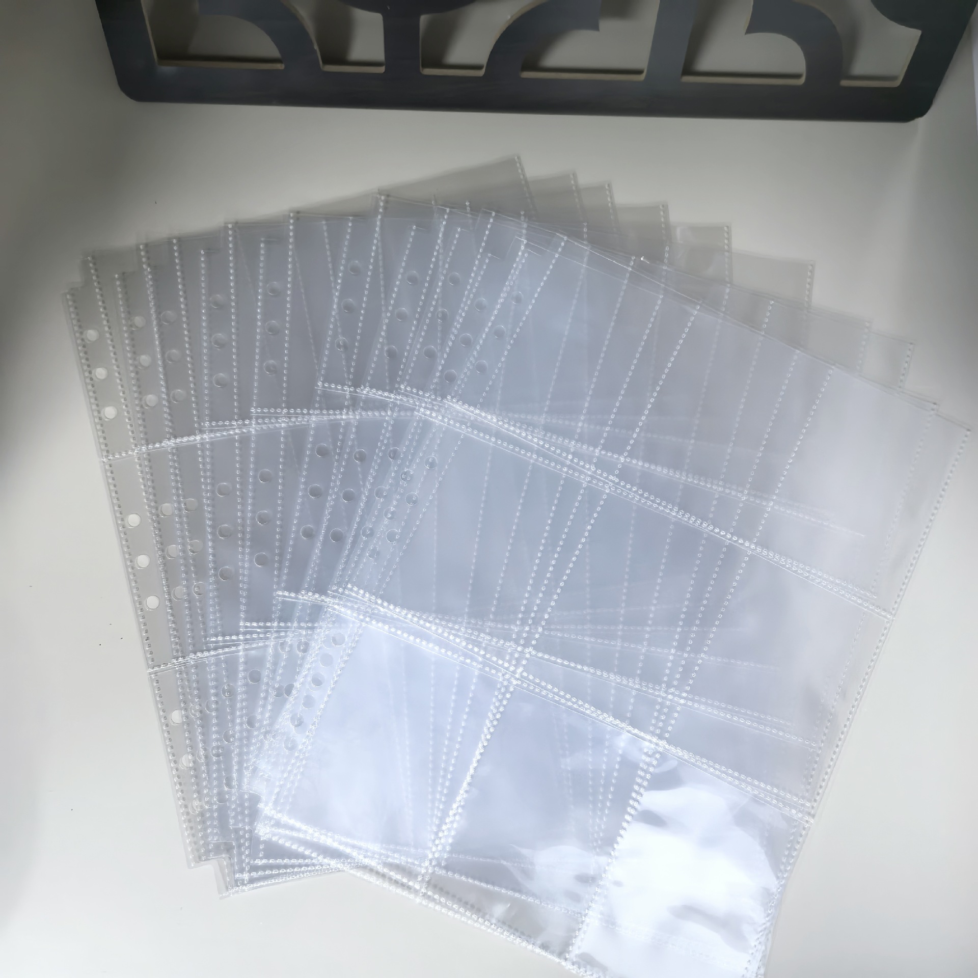 Pp Card Album Double-Sided A4 Transparent Photo Album 9-Square Loose-Leaf Core Transparent 3-Hole 9-Hole Anti-Scratch Inner Page Business Card