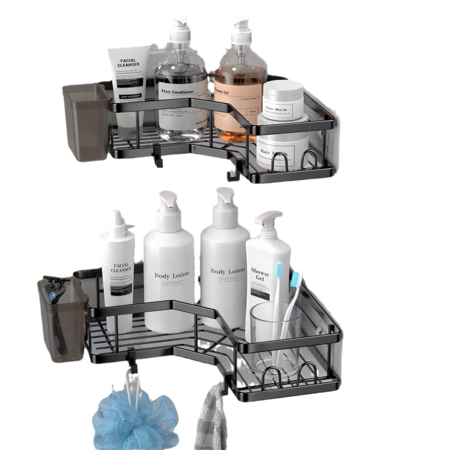 Punch-free Bathroom Triangle Rack Cross-border Carbon Steel Triangle suit Storage Rack Bathroom Toiletries Shelf