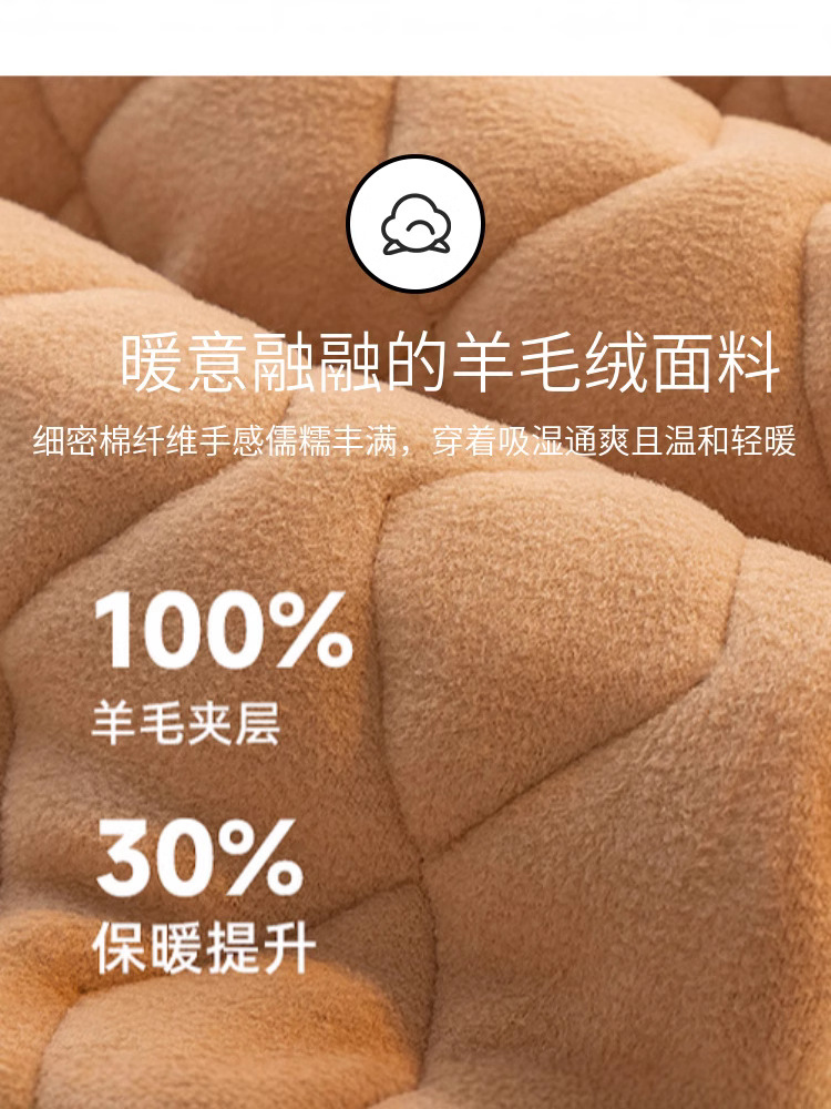 Men's Wool Thermal Pants for Winter, Fleece-Lined, Three-Layer Thickened, Plus-Size Base Layer Cotton Pants, Extra Thick, Versatile for Northeast