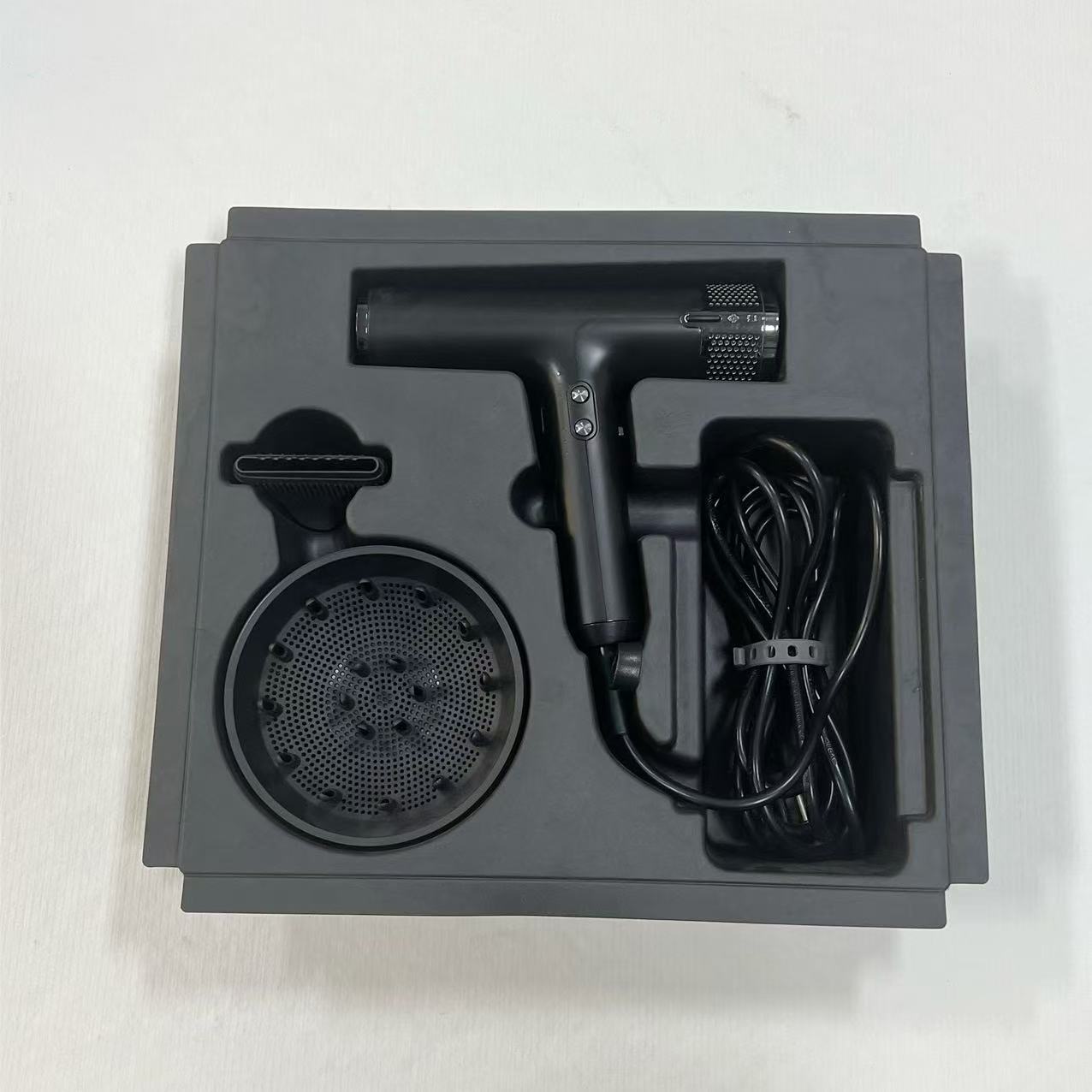 Paper Pulp Molding, Drawing Proofing, Environmentally Friendly Material, Anti-Fall and Shock-Proof Black Carton Packaging, Hair Dryer Paper Inner Tray