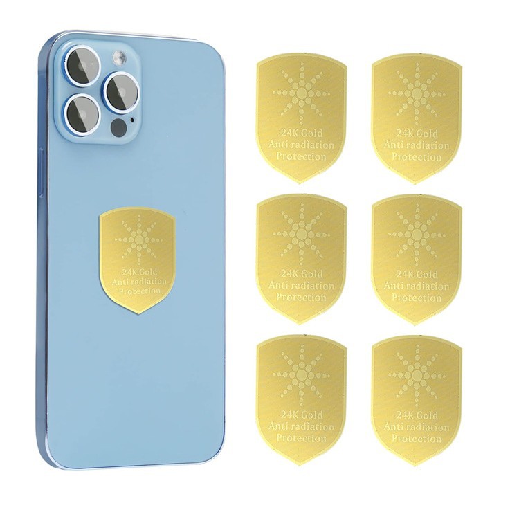 Factory Direct Sales 24K Creative Shield-Shaped Sunflower Pattern Radiation-Proof Mobile Phone Sticker Energy Mobile Phone Patch Logo