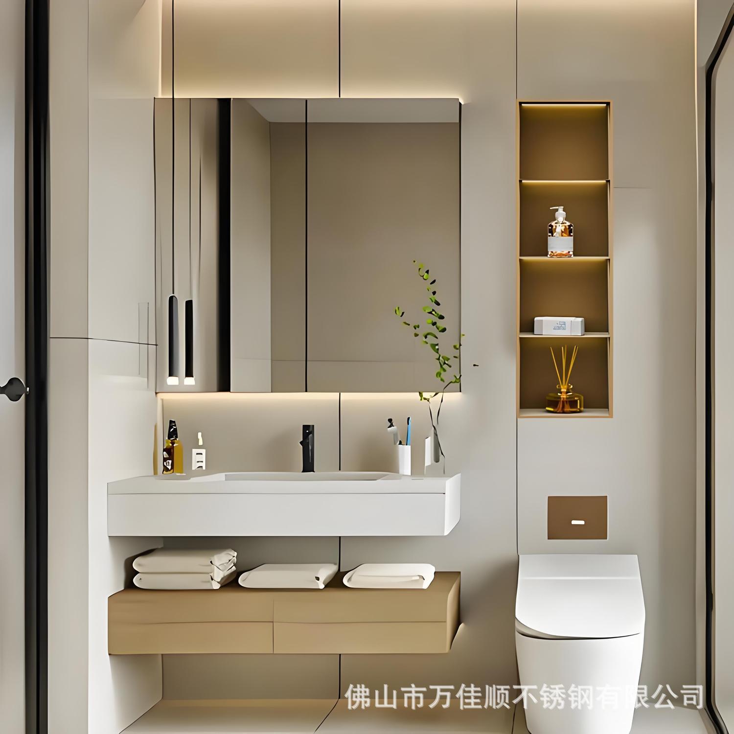 304 Stainless Steel Niche Electrostatic Spray Tv Cabinet Bathroom Custom Niche Embedded Finished Bathroom Toilet