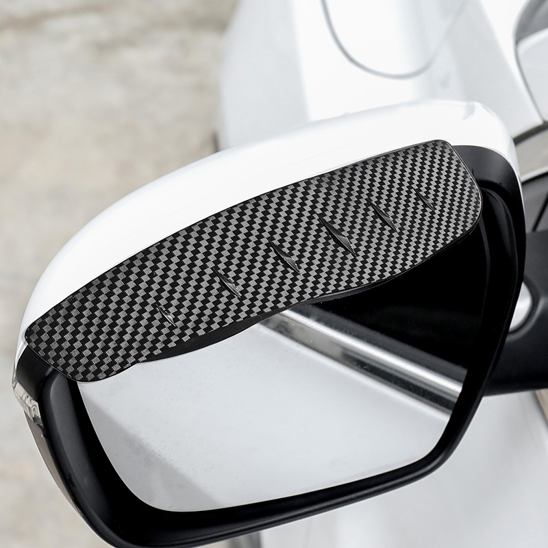 Cross-Border Carbon Fiber Texture Car Rearview Mirror Rain Eyebrow Rain Cover Reversing Mirror Rain or Shine Aluminum Alloy Rain Shield