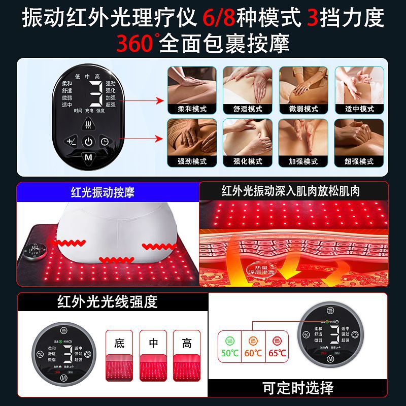 Cross-border Home Infrared Light Cushion Far Infrared Light Hot Compress Multifunctional Photon Physiotherapy Pad Portable Massage Physiotherapy