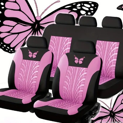 Butterfly LOGO hot stamping fabric indentation press car seat cover cushion foreign trade cross-border e-commerce car seat cover