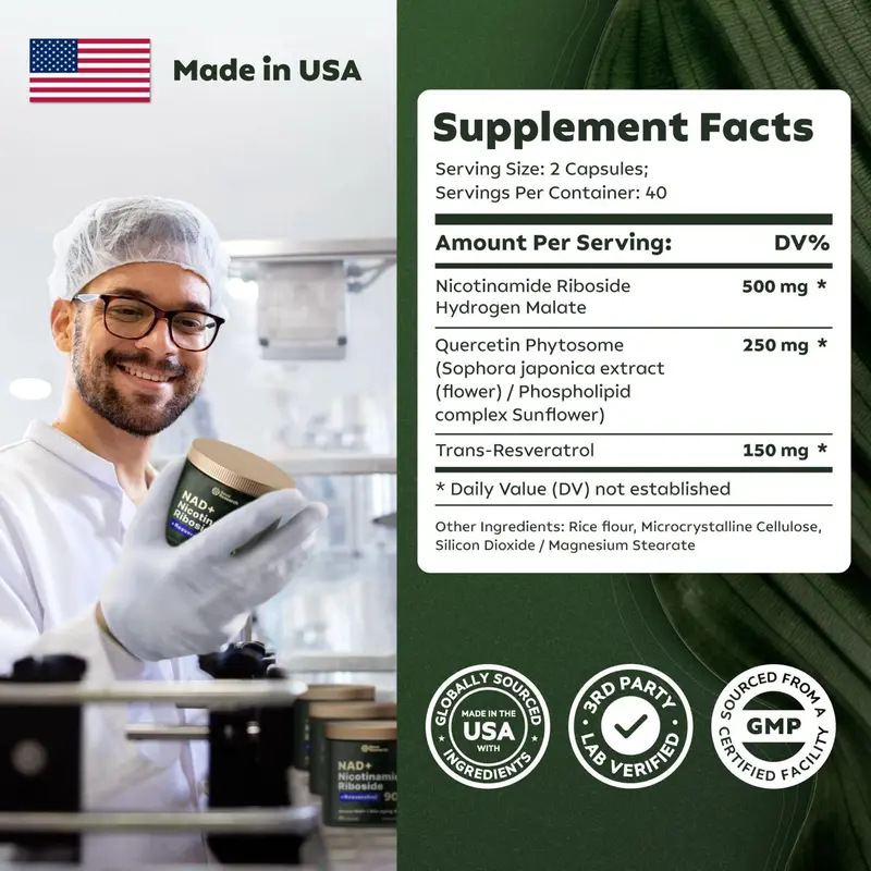 Nad Capsules Reusresearchnr900-Nad Energy Focus Supplement Delay Aging Anti-Aging Capsules