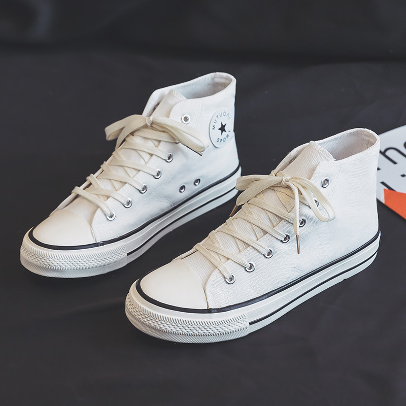 1970s High-top Reprinted Canvas Shoes Women's Korean-style ins All-match Casual Sneakers Vulcanized Rubber Shoes Men's and Women's Couple's Shoes