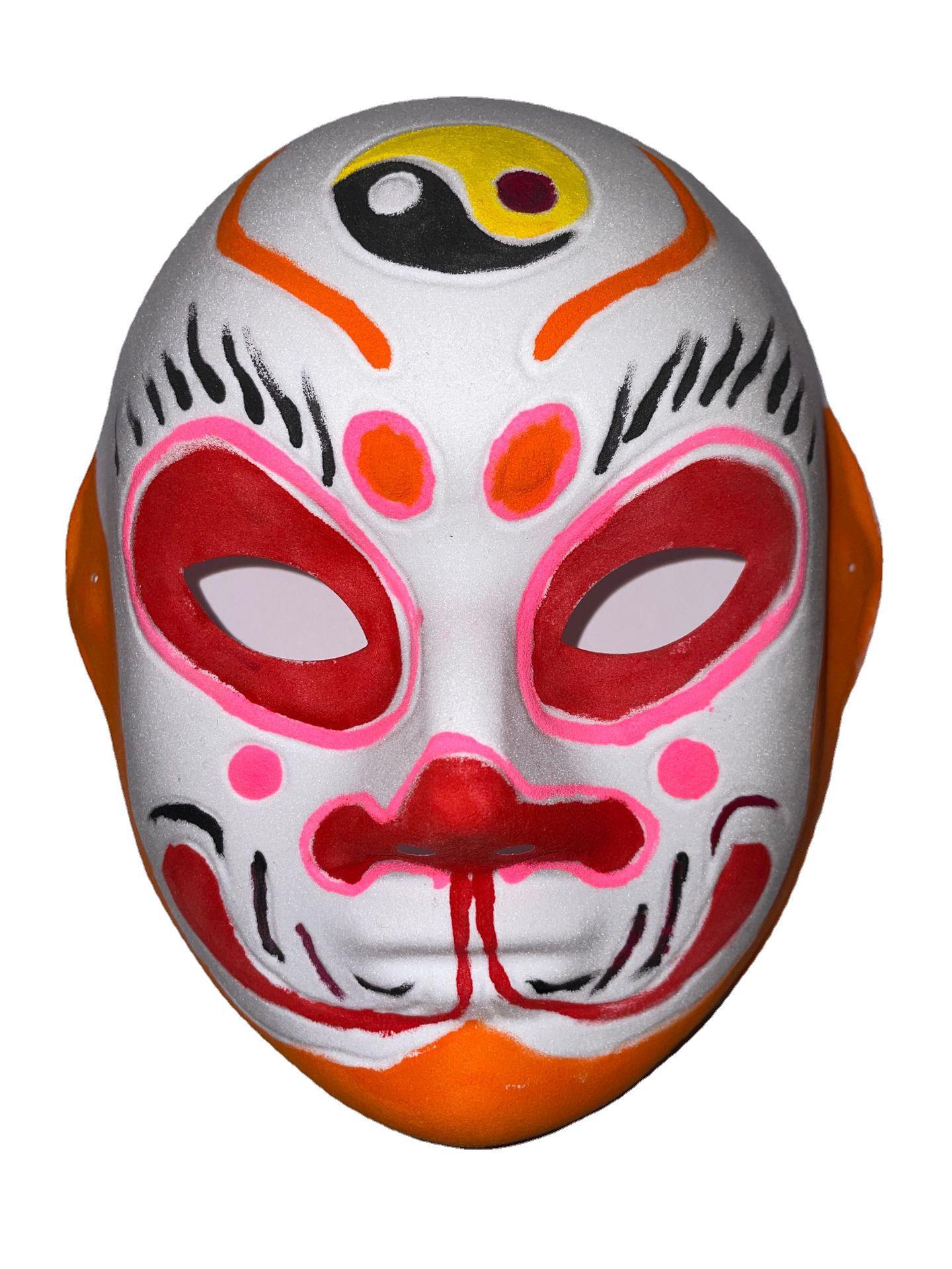 Indentation facial makeup twelve zodiac hand-painted white mask wholesale with rope and color picture