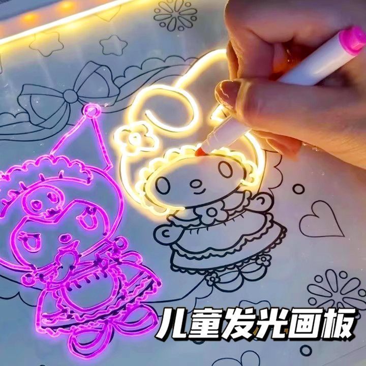 Детская светящаяся доска для рисования, самодельная, образовательная, с защитой глаз, стираемая, светящаяся доска для граффити