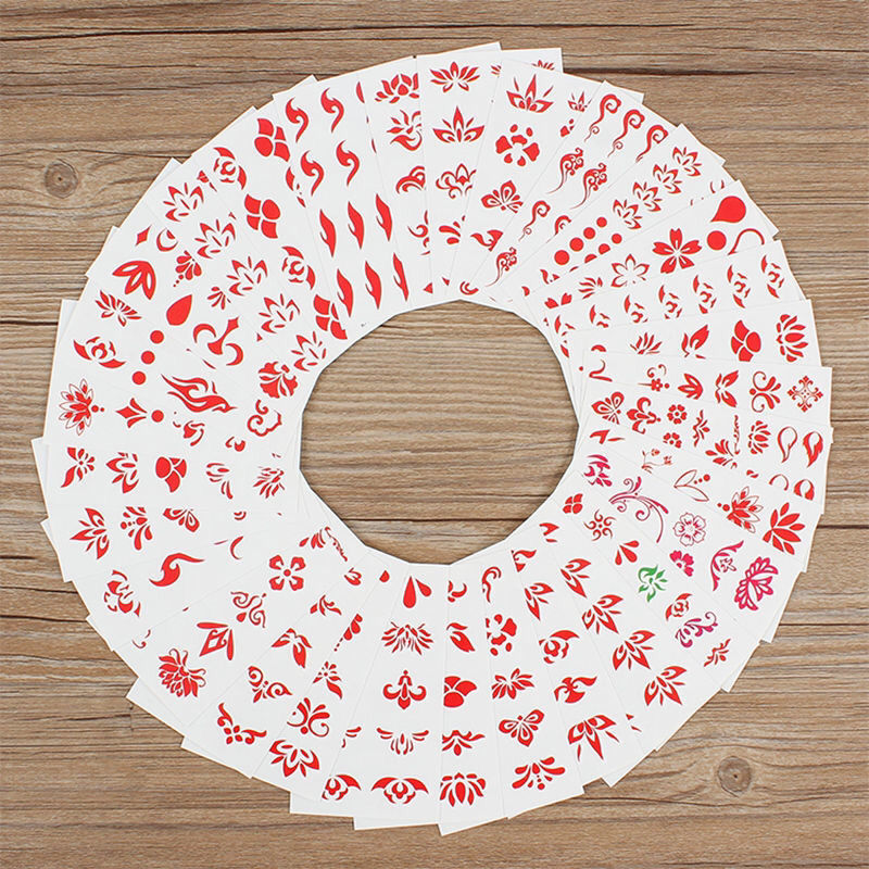 Hanfu eyebrow stickers ancient costume floral print beauty tattoo stickers waterproof sexy photo forehead stickers cross-border factory