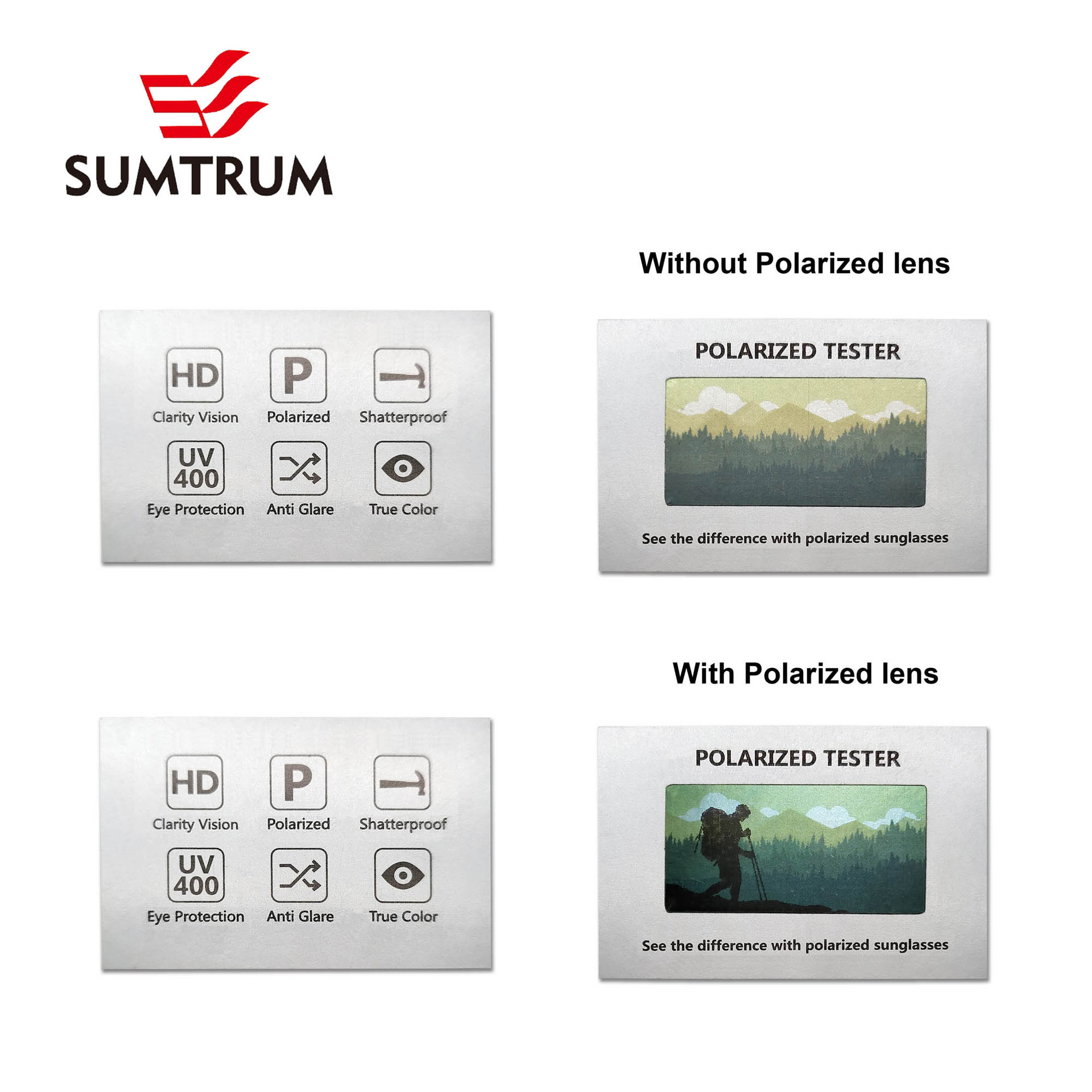 Spot English Polarized Test Polaroid Paper Card Glasses Accessories Polarized Glasses Sunglasses Test Card