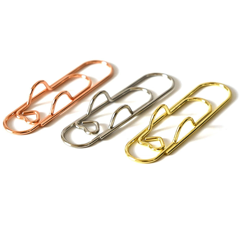 Cross-border metal love pen clip paper clip wholesale cultural hand account heart-shaped pen buckle writing holder pen clip pen hanging