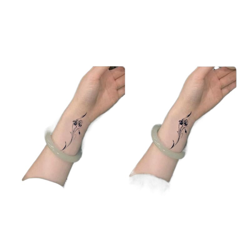 Elegant and Fresh Small Plain Flower Juice Tattoo Sticker High-End Herbal Semi-Permanent Wrist Waterproof Long-Lasting Ins Hot Style