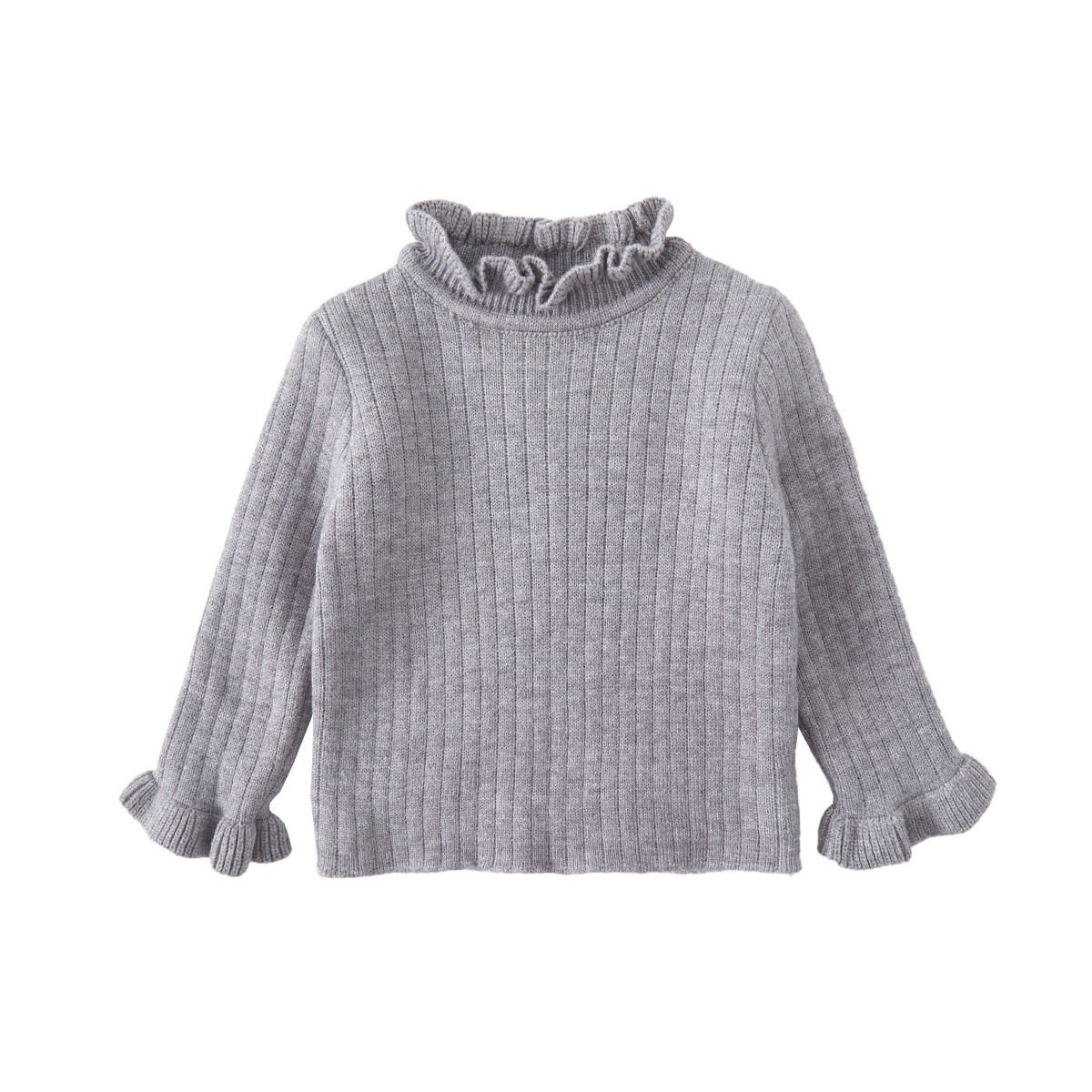 Autumn and Winter Bottoming Shirts for Infants and Young Children, Korean Style Fungus-Edged Knitwears, Slim-Fitting Velvet Style One-Year-Old Baby Knitted Knitwears