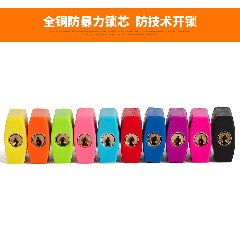 Color case small copper lock wholesale household zinc alloy cabinet luggage bag copper core plastic small padlock