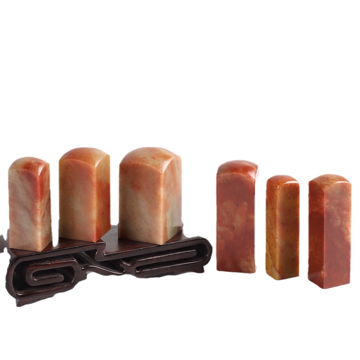 Shoushan Stone Round Head Seal Material Stamp Stone Specification Stamp Exercise Stamp Shoushan Stone Seal Carving Calligraphy Painting Seal Wholesale