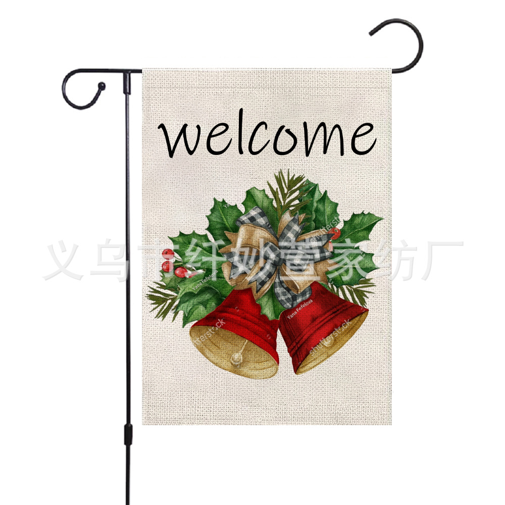 Cross-border Amazon Winter Christmas Garden Flag Decoration Outdoor Flag Set Thanksgiving Halloween New