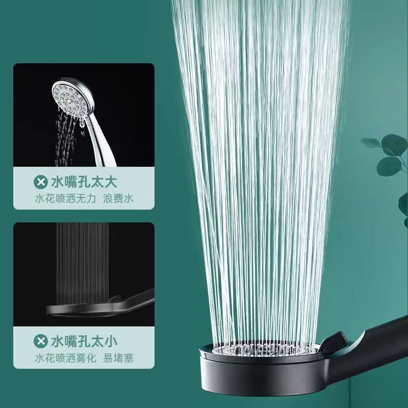 Black Samurai Five-speed Pressurized Shower Shower Head Bathroom Bath Handheld Portable Multifunctional Energy Saving