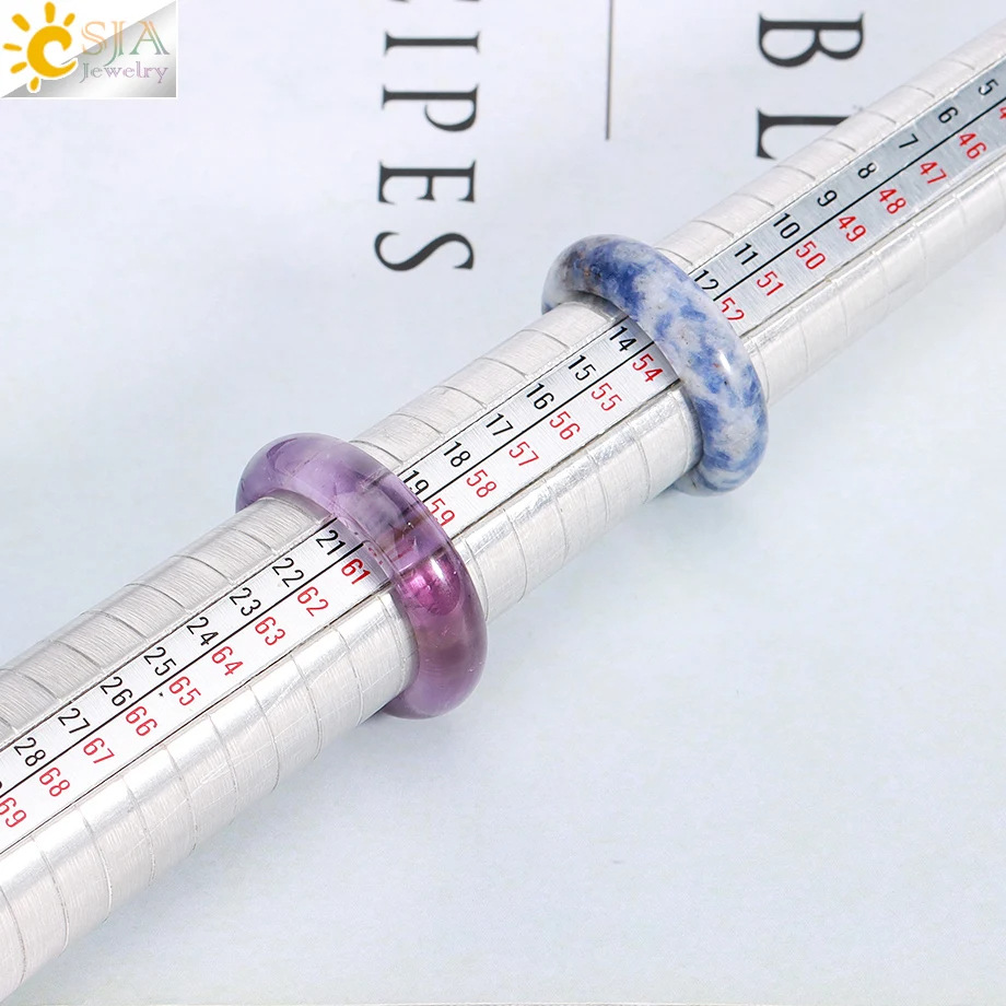 Cross-border Hot Sale Natural Stone Ring Agate Amethyst Jade Running Ring Simple plain ring personality all-match ring