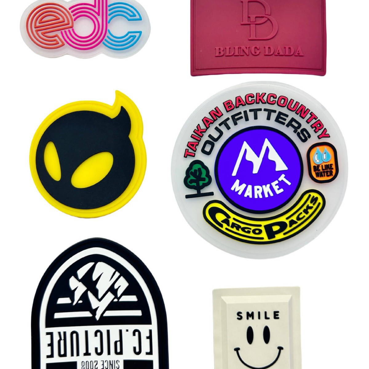 Индивидуальная силиконовая PVC мягкая резиновая этикетка, товарный знак для сумок, мультяшный резиновый силиконовый логотип, эпоксидный товарный знак