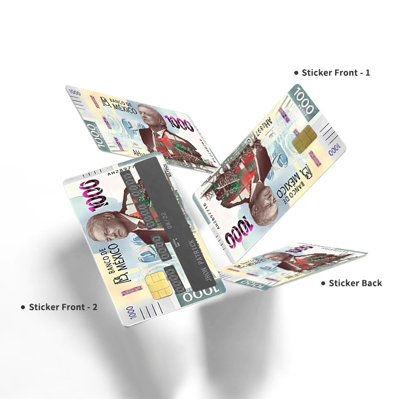 4-piece credit card skin vinyl sticker debit card transportation card personalized bank card anti-scratch non-slip